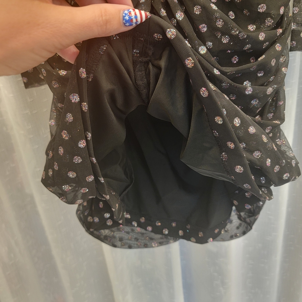 NBD Abigail Dress Black Sparkly Cut Out Mini Size Large - Picture 11 of 15